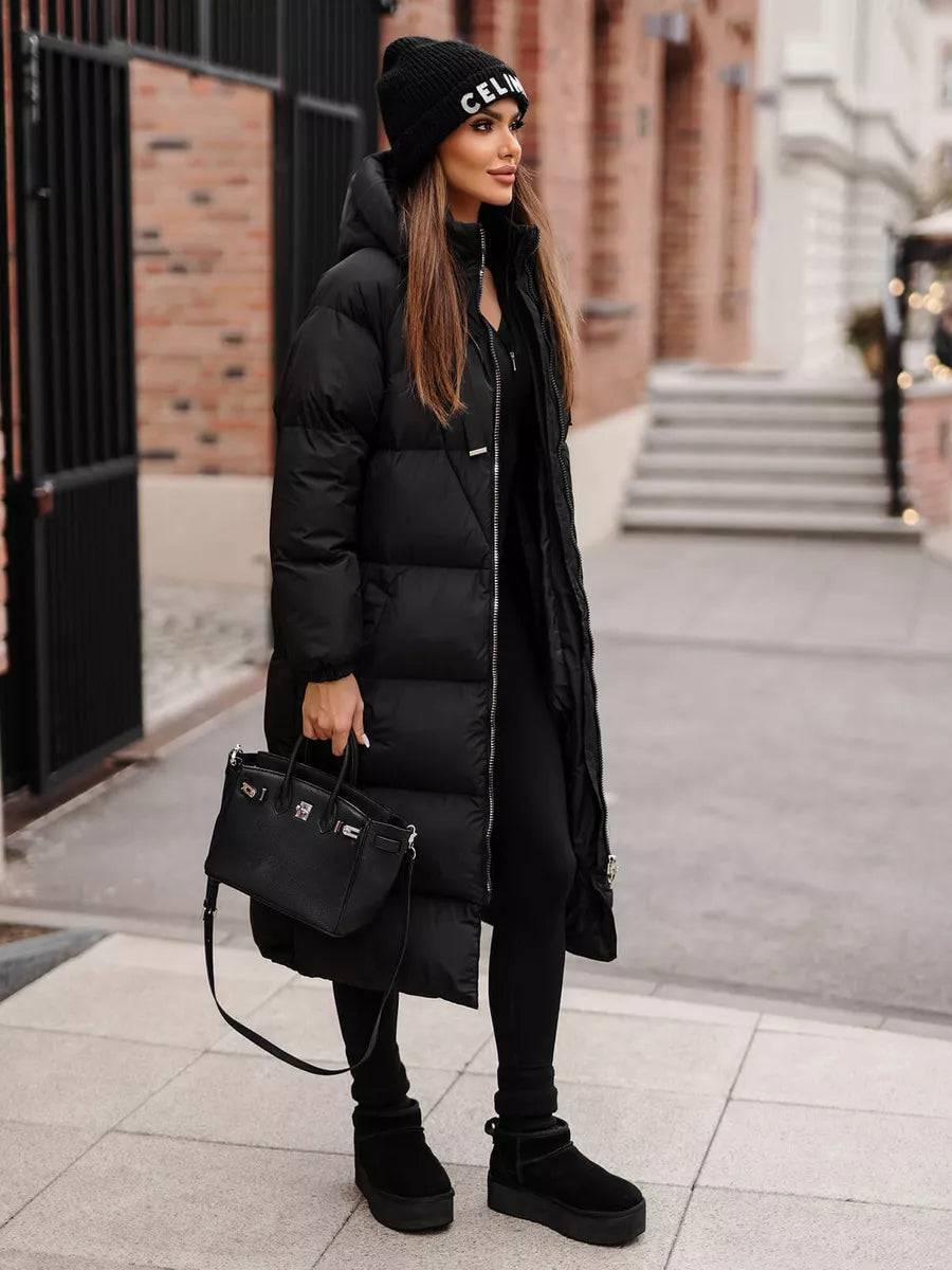 Sieviešu melns mētelis Izabel