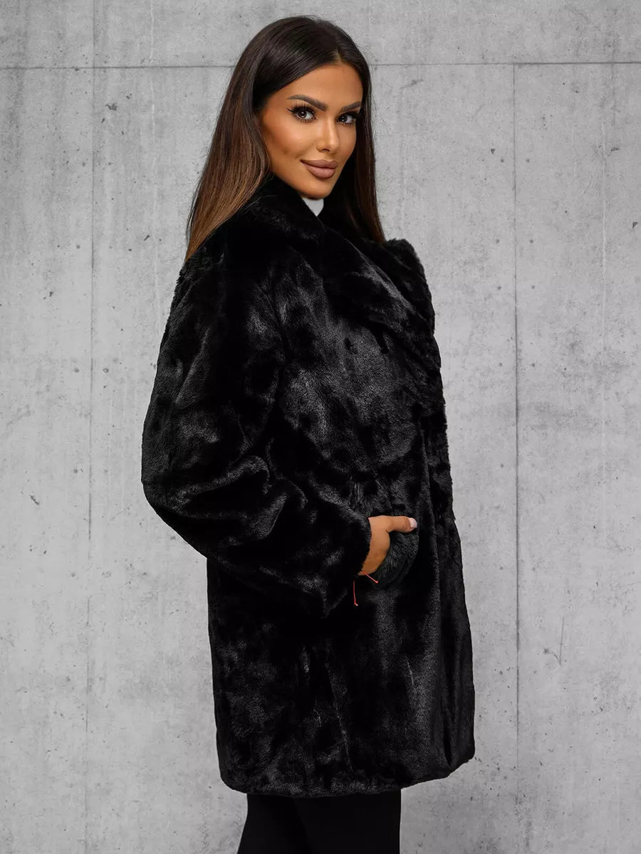 Sieviešu melns mētelis Klara