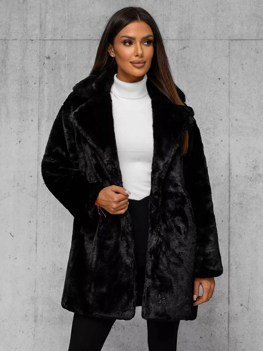 Sieviešu melns mētelis Klara