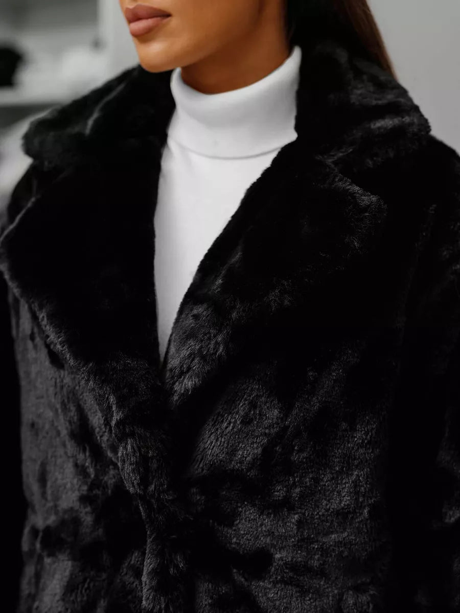 Sieviešu melns mētelis Klara