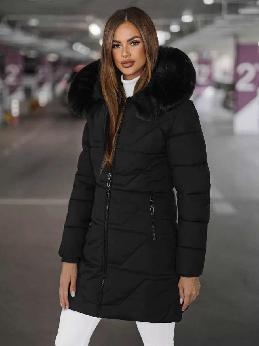 Sieviešu melns mētelis Stel