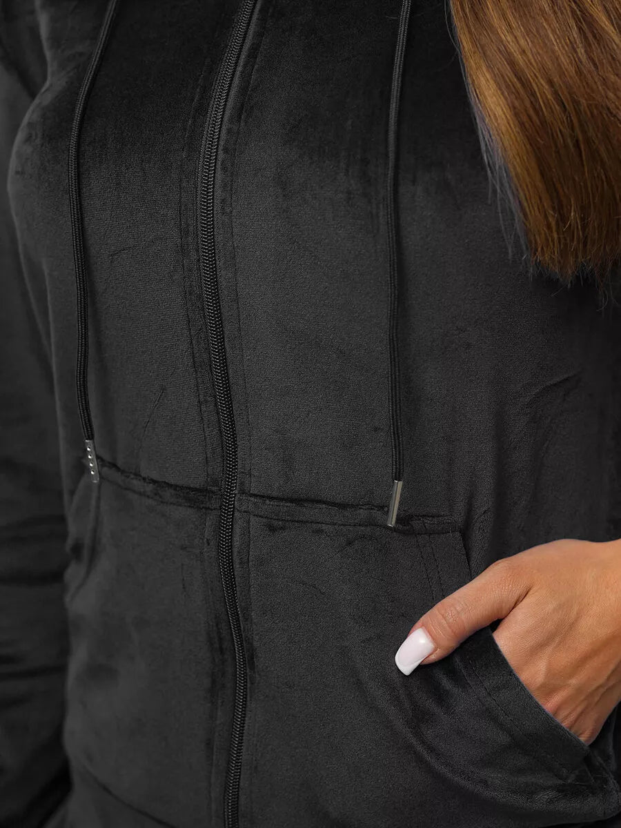 Sieviešu melns velūra komplekts Softi