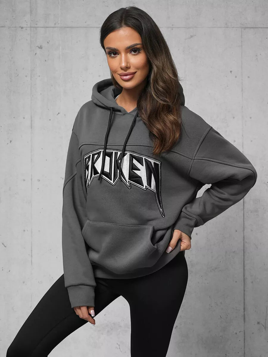 Sieviešu pelēks džemperis Broken