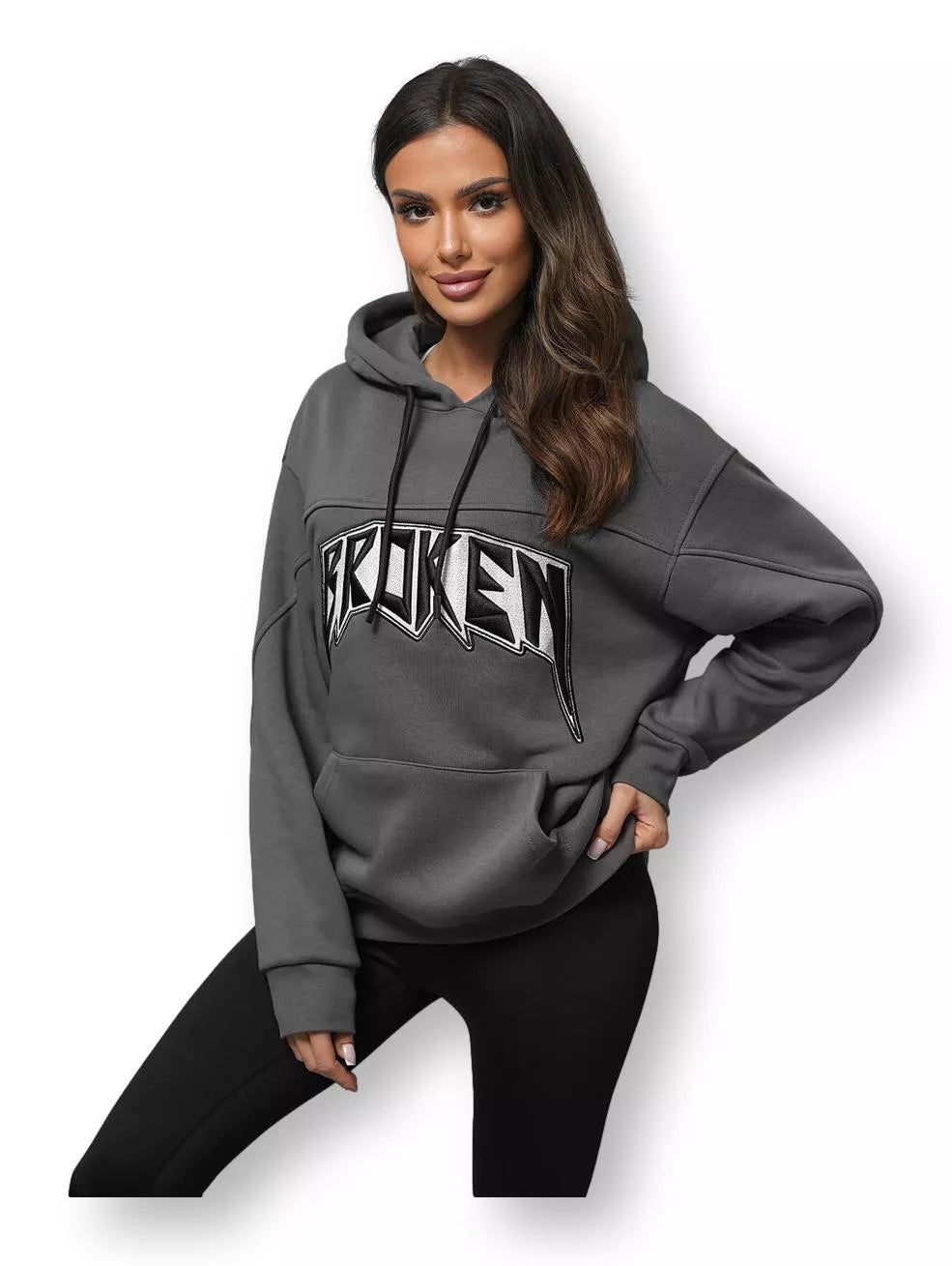 Sieviešu pelēks džemperis Broken