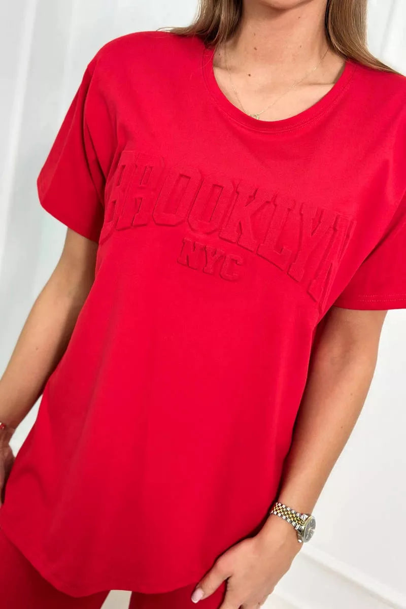 Sieviešu sarkanais komplekts Korina.