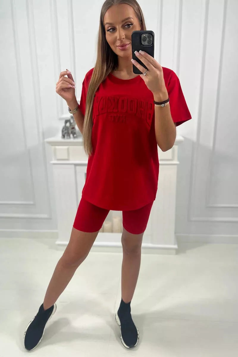 Sieviešu sarkanais komplekts Korina.