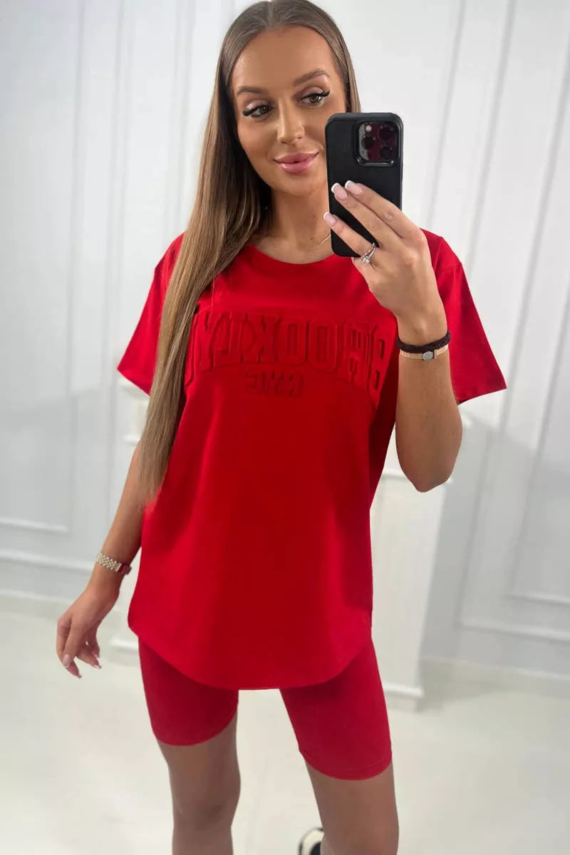 Sieviešu sarkanais komplekts Korina.