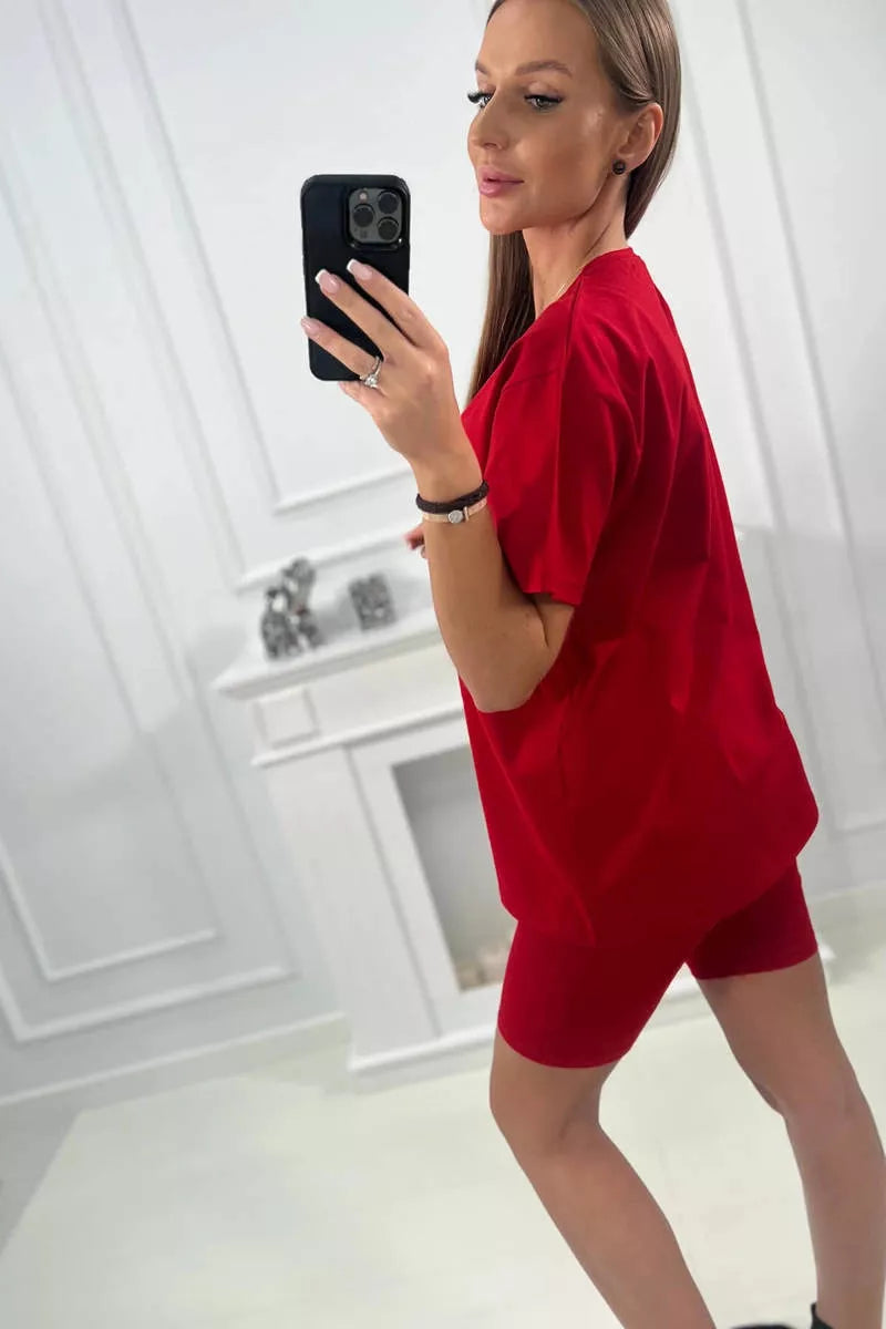 Sieviešu sarkanais komplekts Korina.