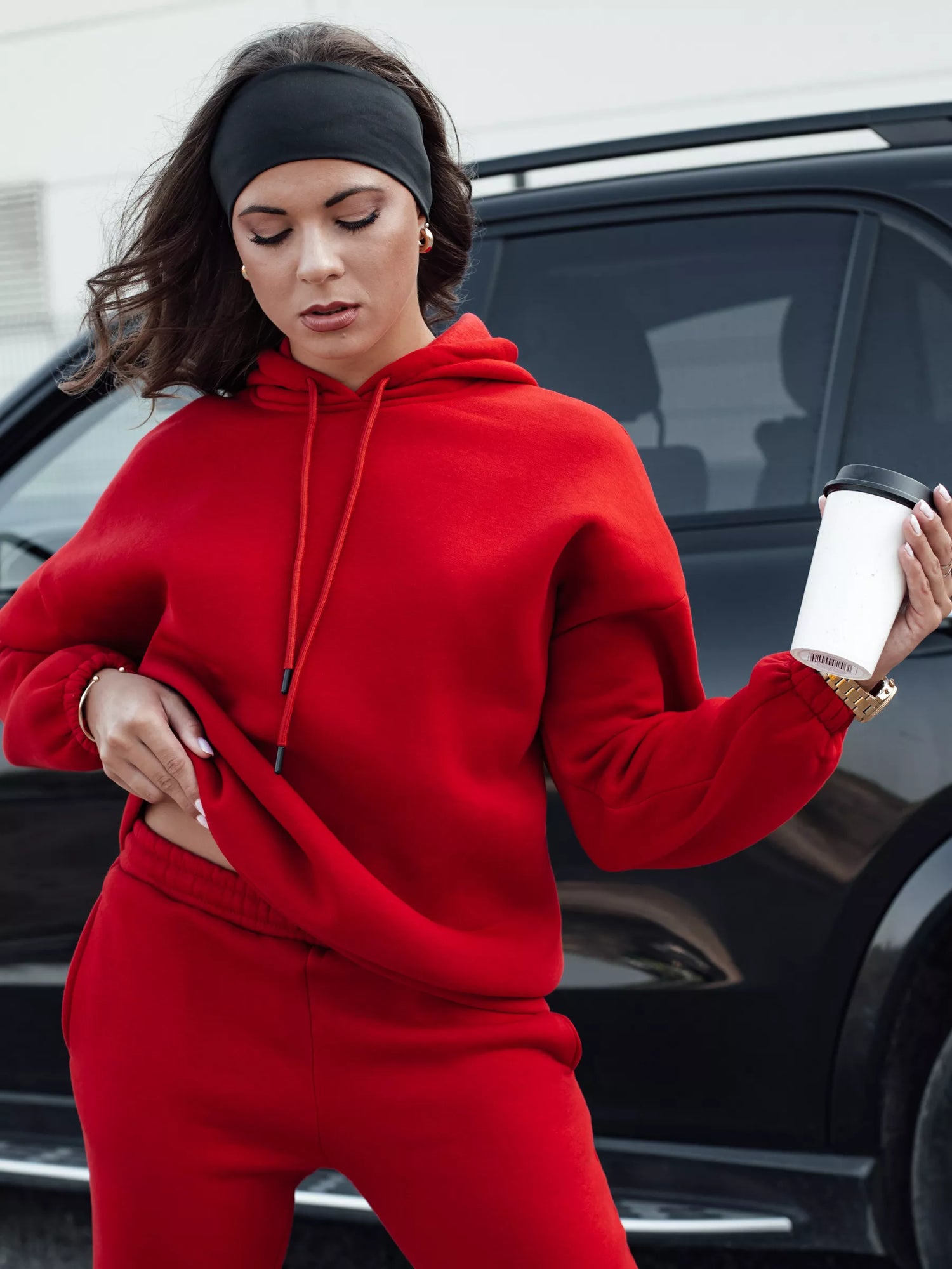 Sieviešu sarkanais komplekts Ksenia