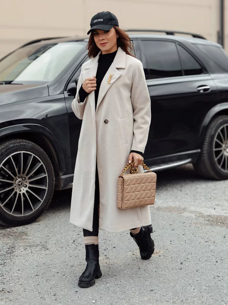 Sieviešu bēškrāsas mētelis Abel