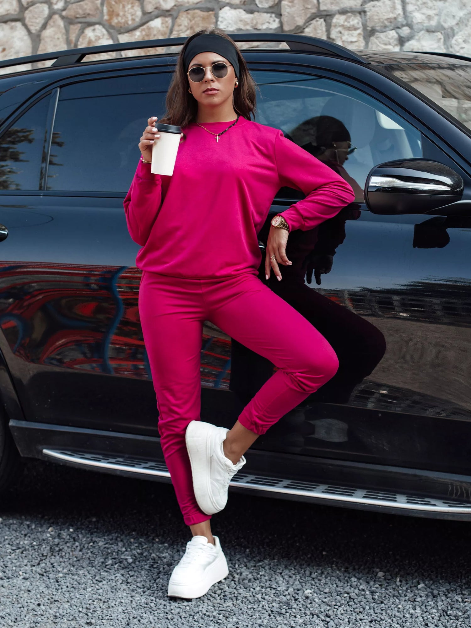 Sieviešu spilgti rozā komplekts Milin.