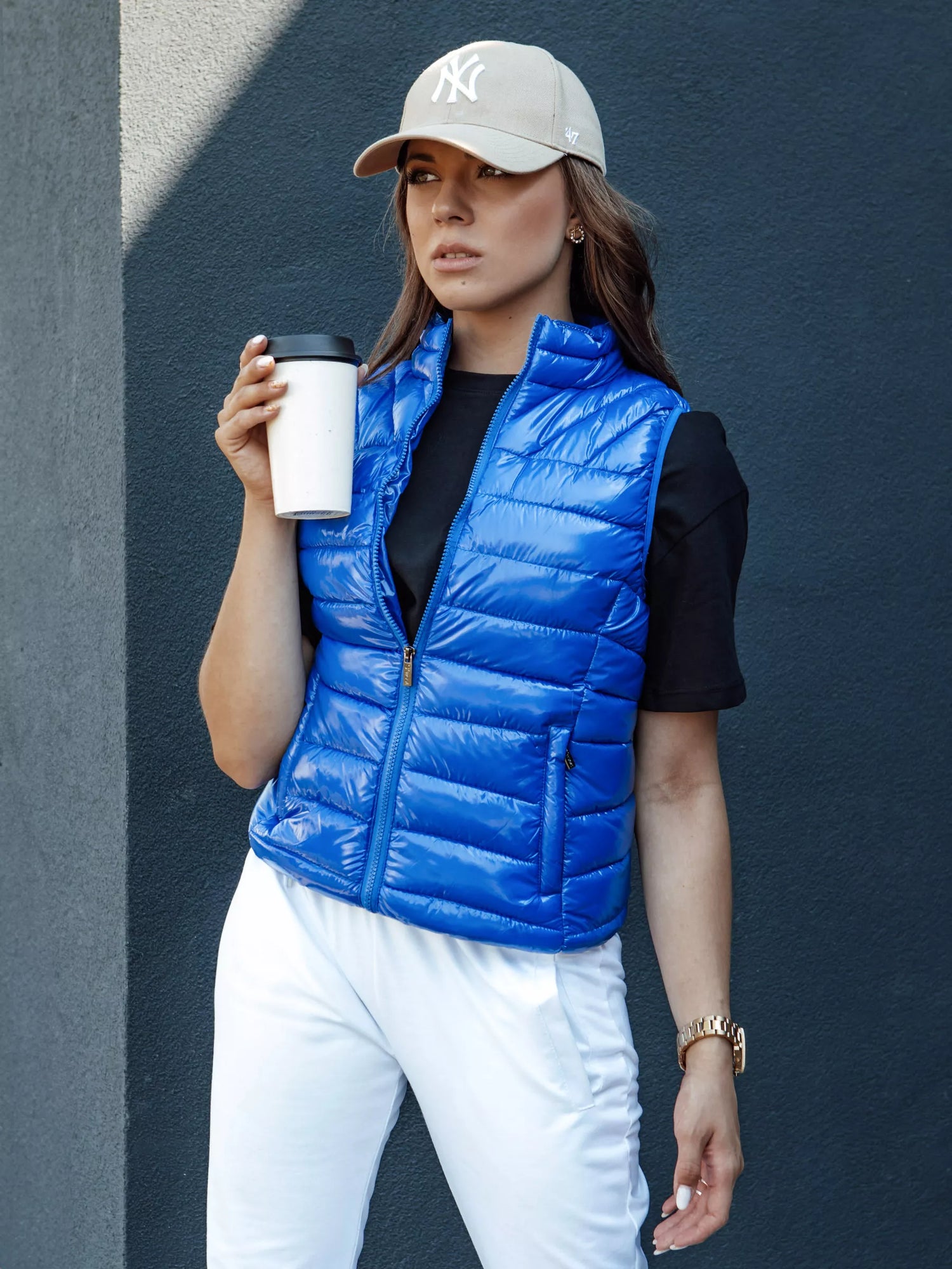 Sieviešu spilgti zila veste Viano