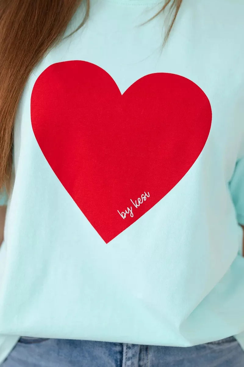 Sieviešu piparmētru krāsas Madame T-krekls