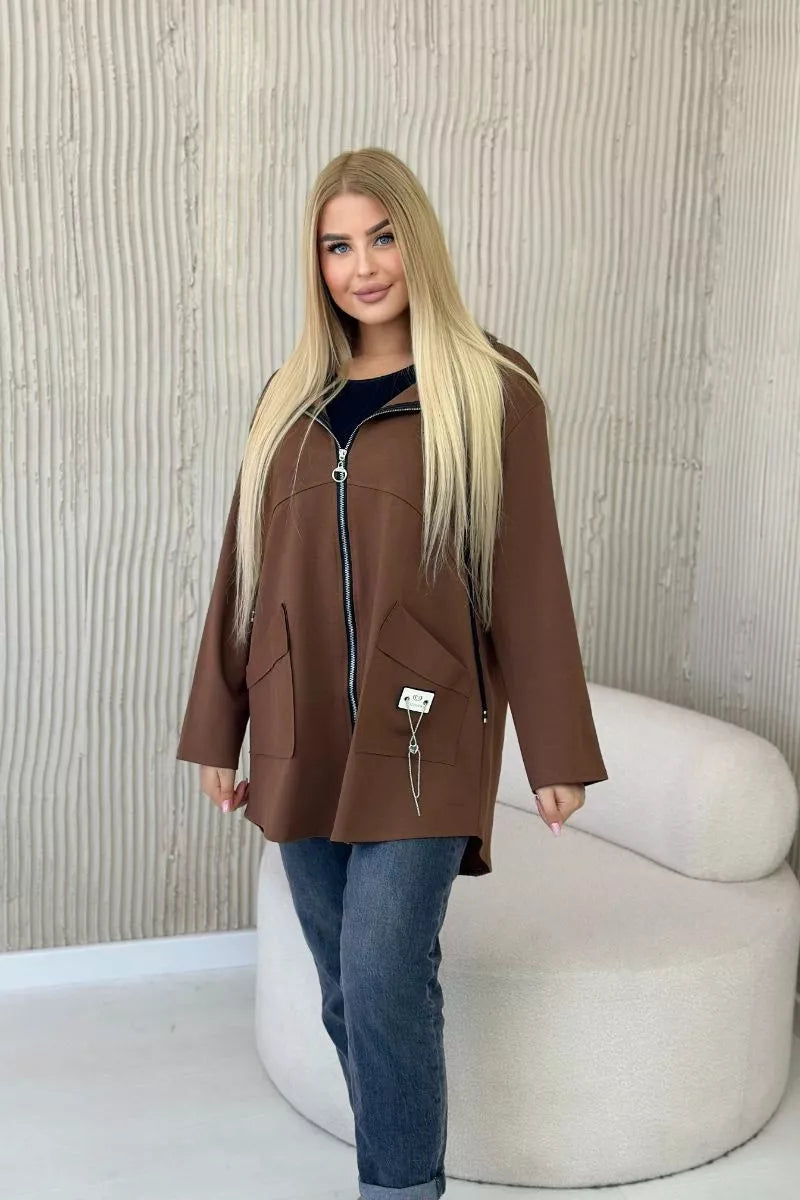 Sieviešu tumši brūns džemperis Milan