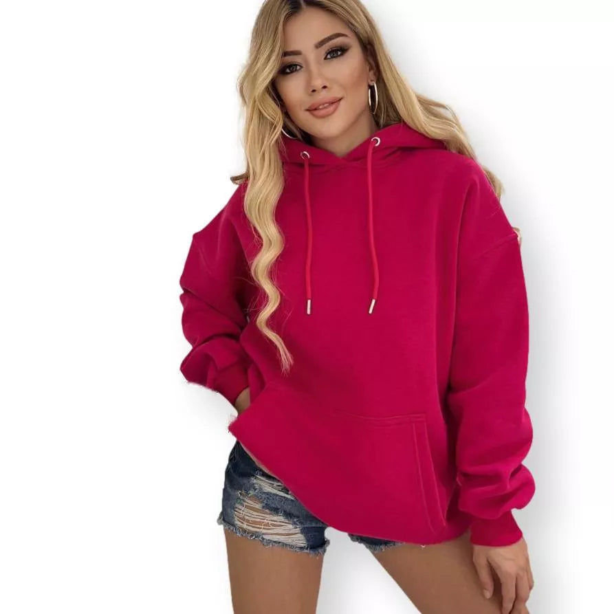 Sieviešu tumši rozā tunika ar kapuci Narol