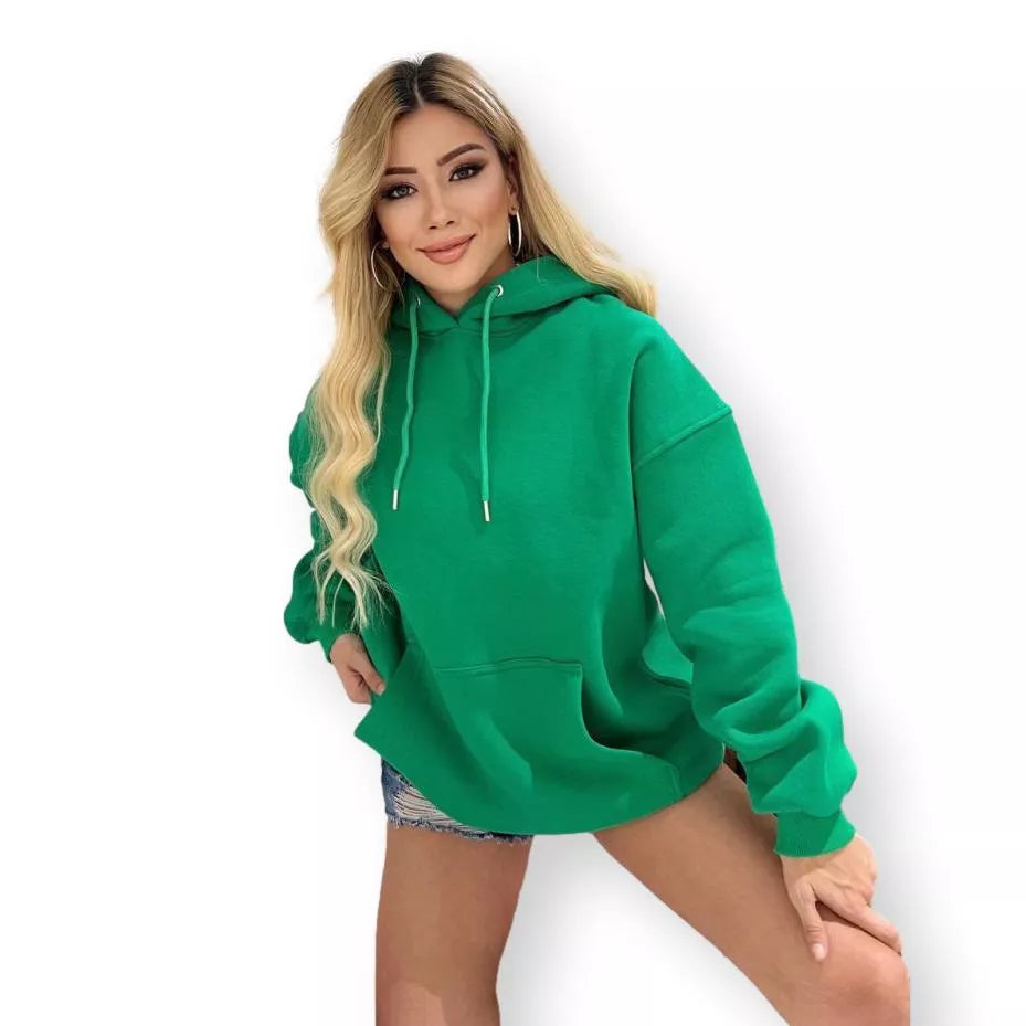 Sieviešu tumši zaļa tunika ar kapuci Narol