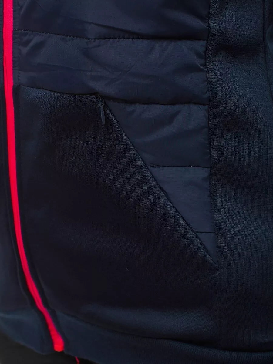 Sieviešu tumši zila jaka ar rozā detaļām Lepi