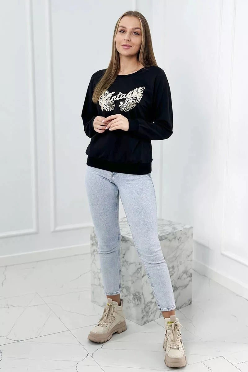 Sieviešu melns džemperis Vintage