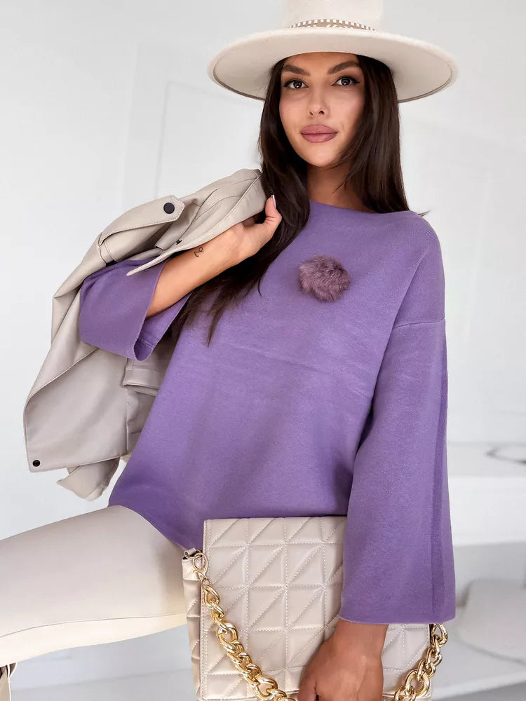 Sieviešu violets liela izmēra džemperis Justi