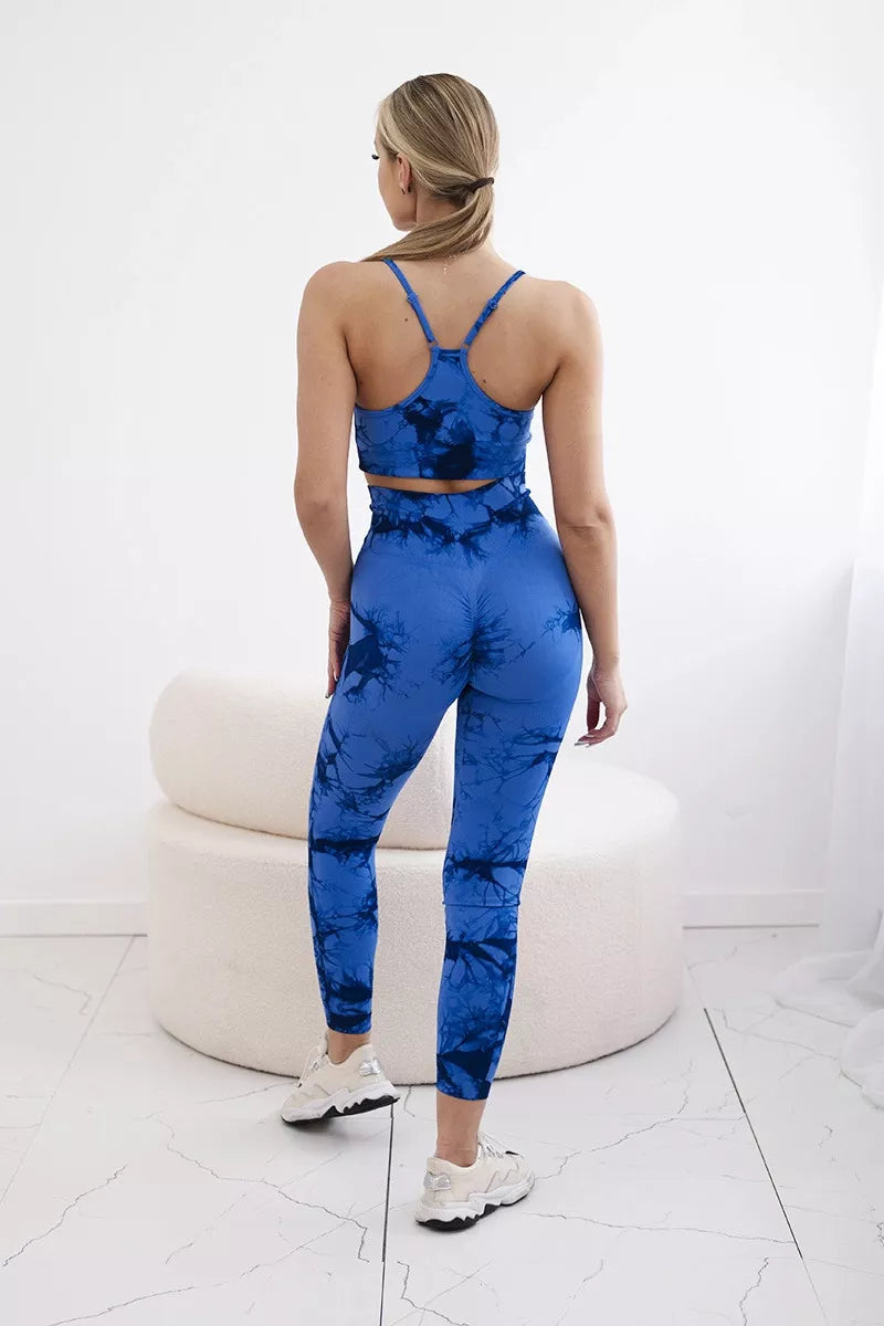 Sieviešu zils fitnesa komplekts