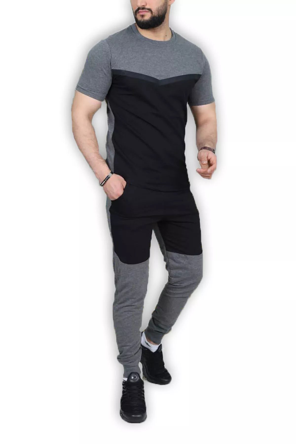 Sporta komplekts tumši pelēks - melns Karter