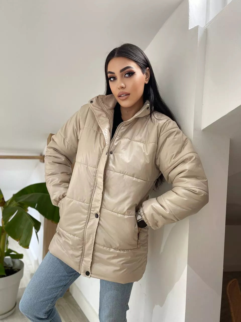 Stilīga sieviešu brūna jaka Gebor