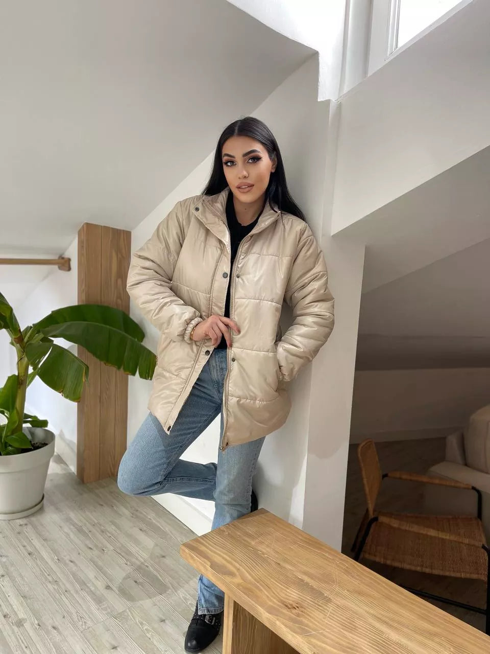 Stilīga sieviešu brūna jaka Gebor