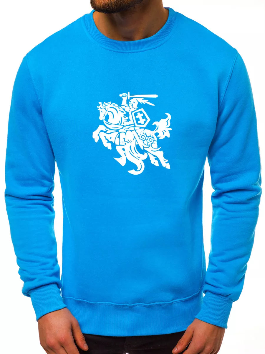 Gaiši zils džemperis ar baltu Vytis