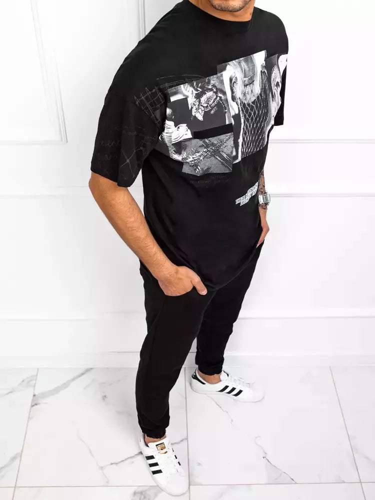 Vīriešu T-krekls melnā krāsā Tiron