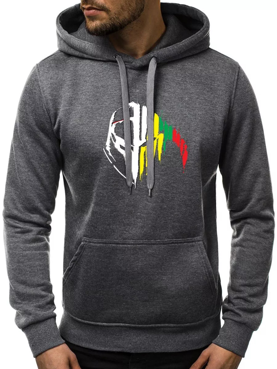 Tumši pelēks vīriešu kapučjakas krekls "Knight"