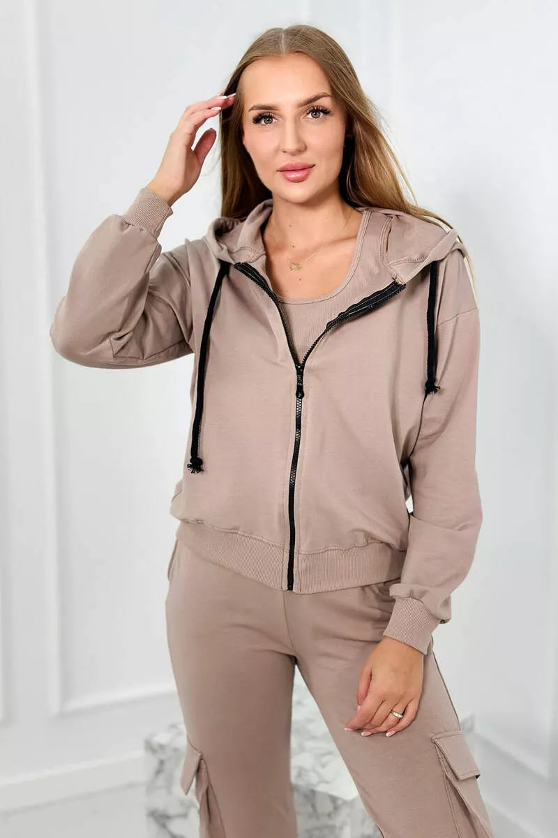 Trīsdaļīgs sieviešu bēšs komplekts Lovet 