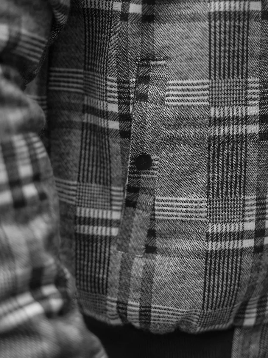 Tumši pelēka vīriešu krekla stila jaka ar kapuci Rori