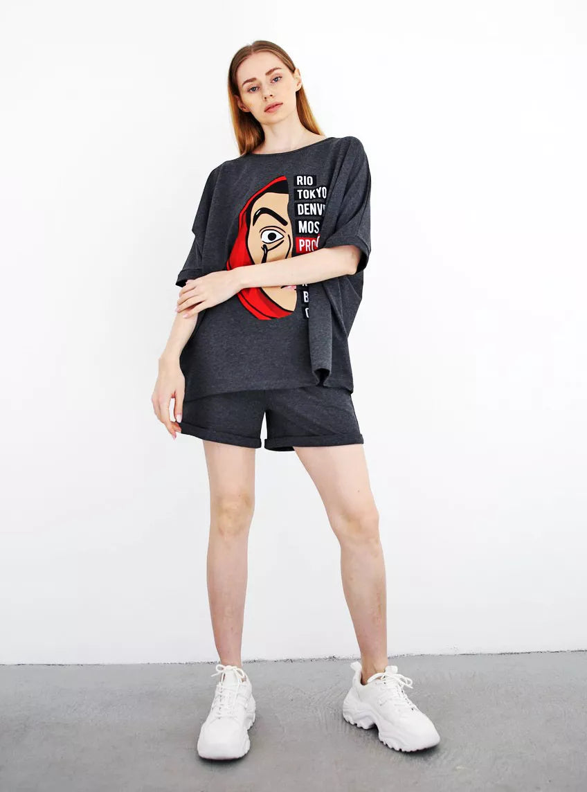 Tumši pelēks sieviešu komplekts Vendetta