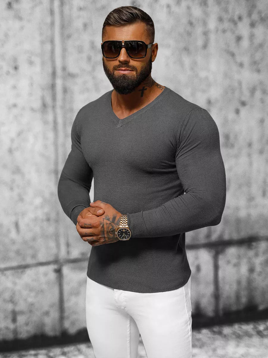 Tumši pelēks vīriešu džemperis Gozil