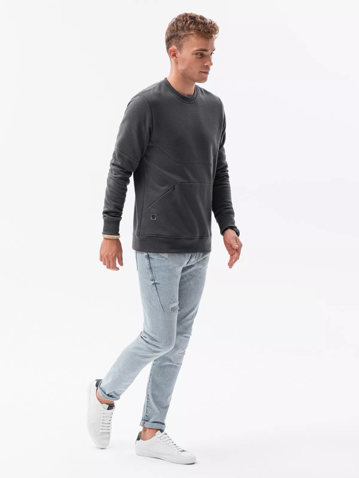 Tumši pelēks vīriešu džemperis Inor