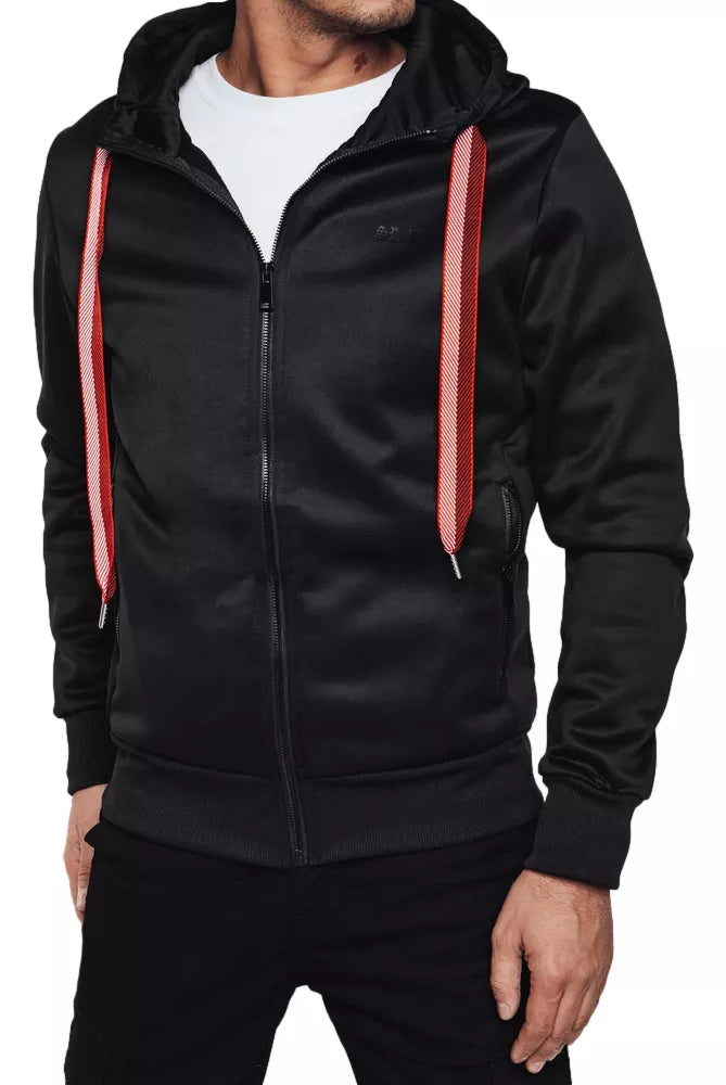 Melns vīriešu džemperis ar rāvējslēdzēju