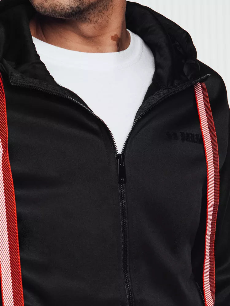 Melns vīriešu džemperis ar rāvējslēdzēju