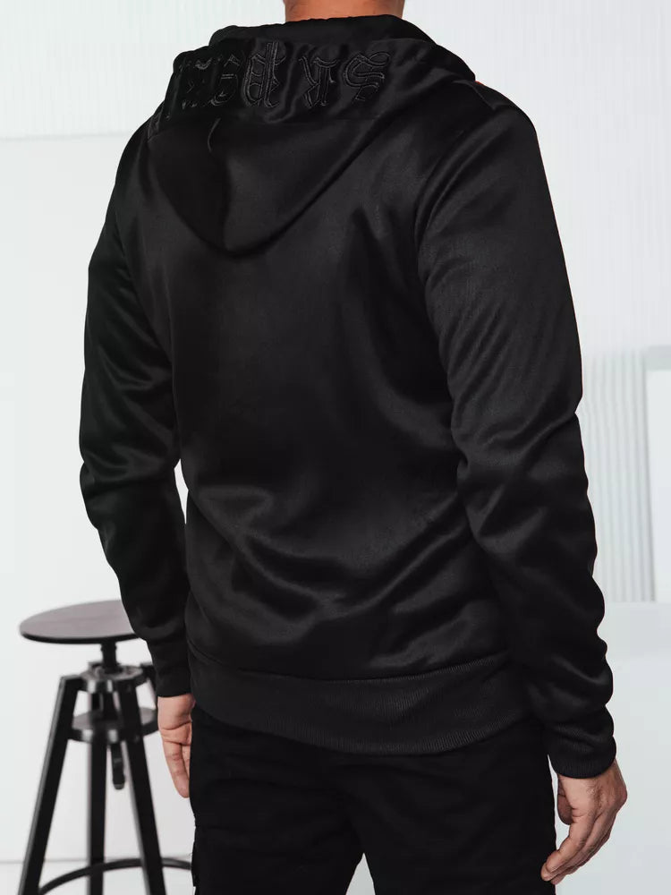 Melns vīriešu džemperis ar rāvējslēdzēju