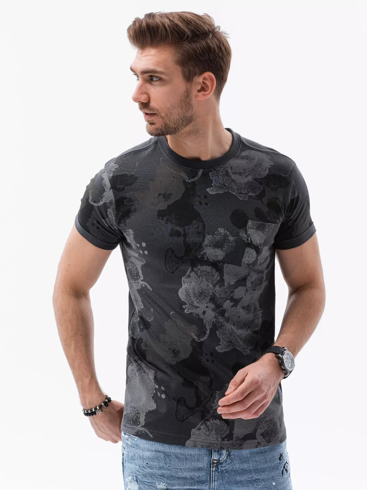 Tumši pelēks vīriešu T-krekls Komel