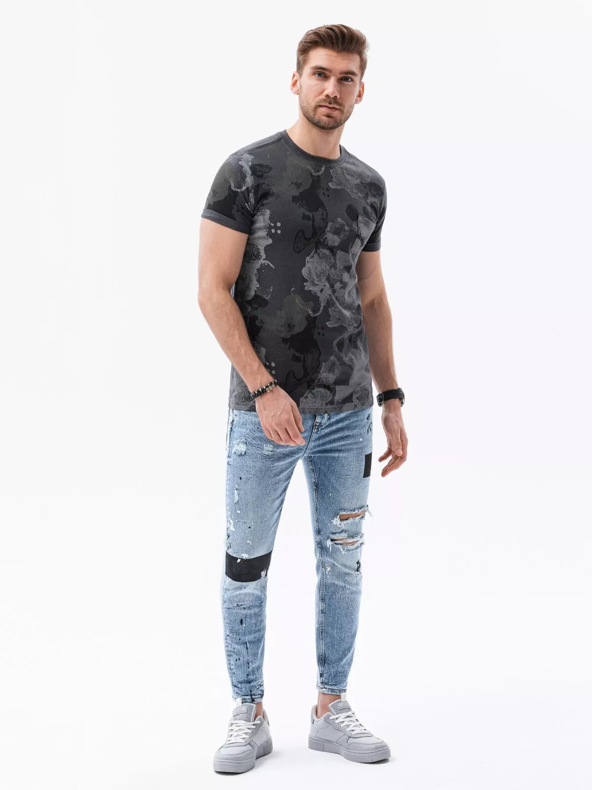 Tumši pelēks vīriešu T-krekls Komel