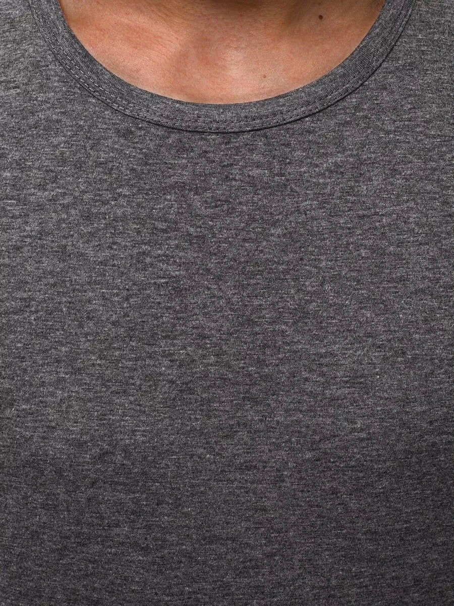 Bezpiedurkņu tumši pelēks vīriešu T-krekls Look