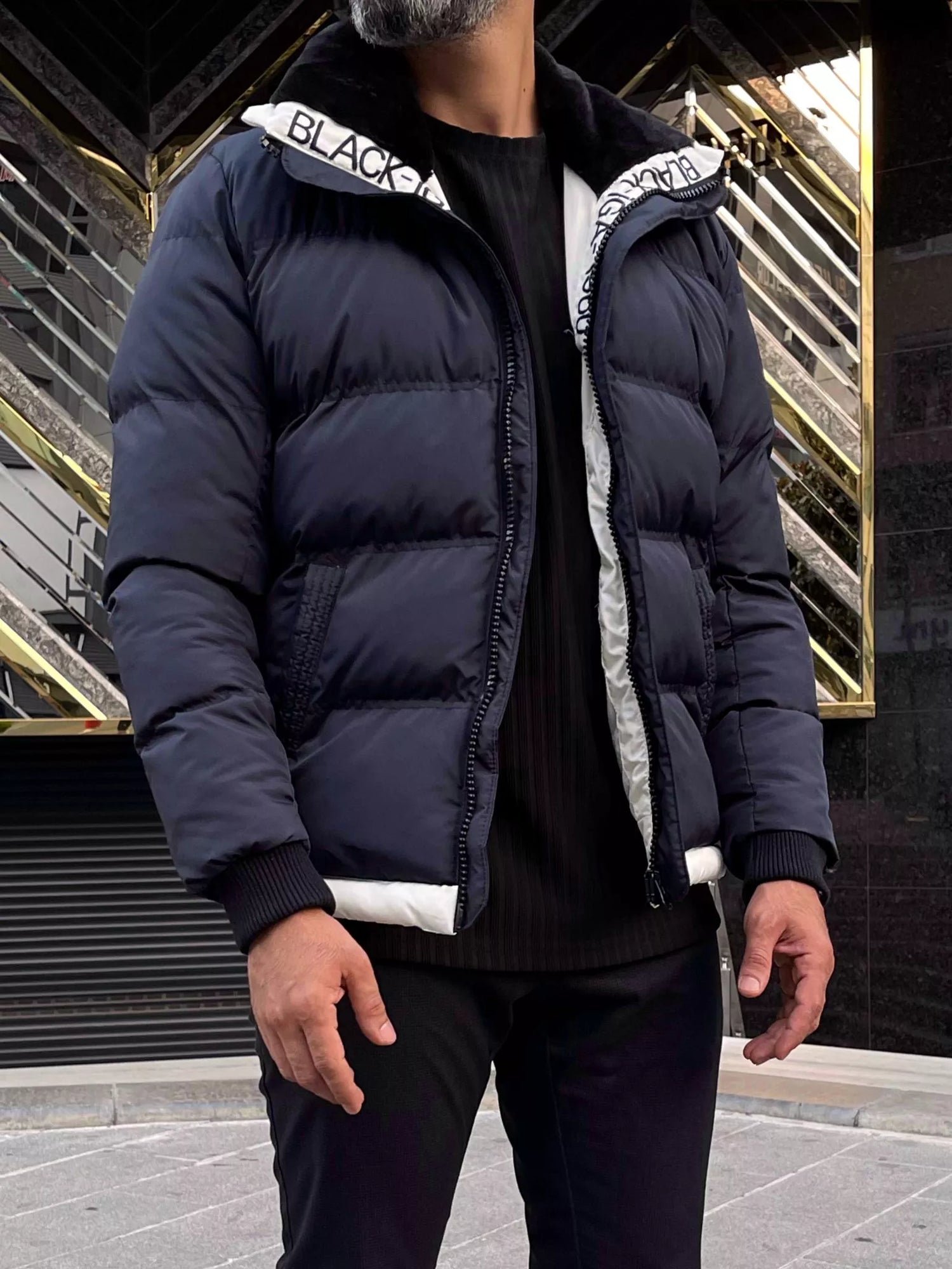 Tumši zila vīriešu jaka bez kapuces Tido