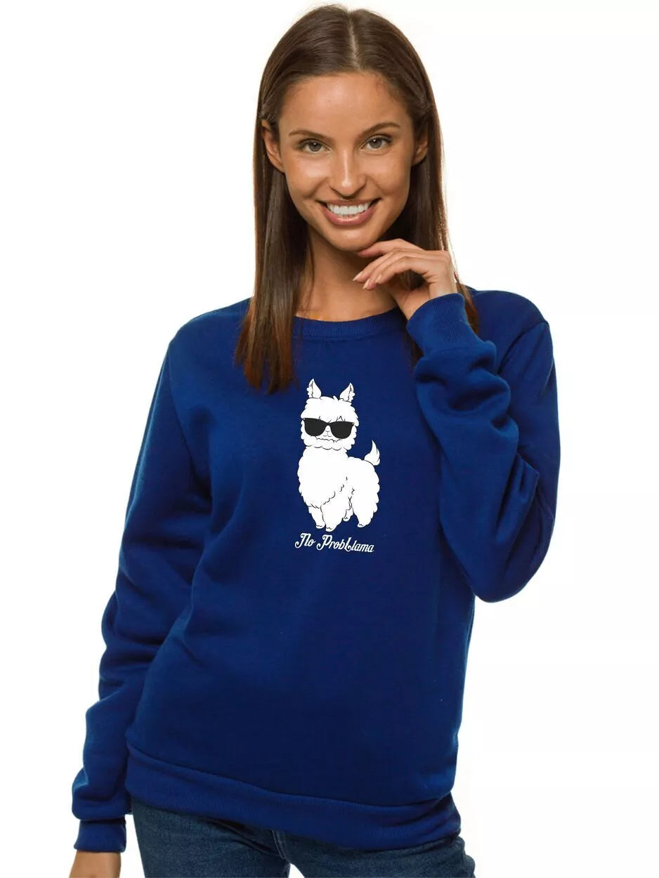 Sieviešu tumši zils kapučjakas džemperis No ProbLama