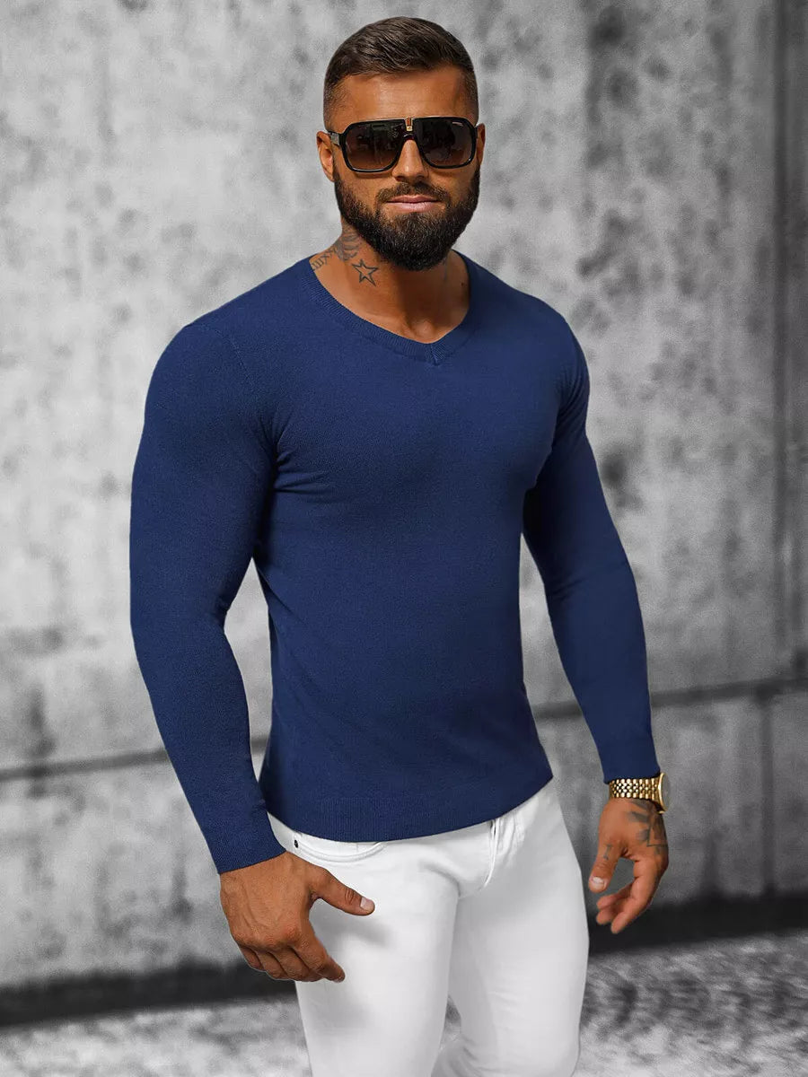 Tumši zils vīriešu džemperis Gozil