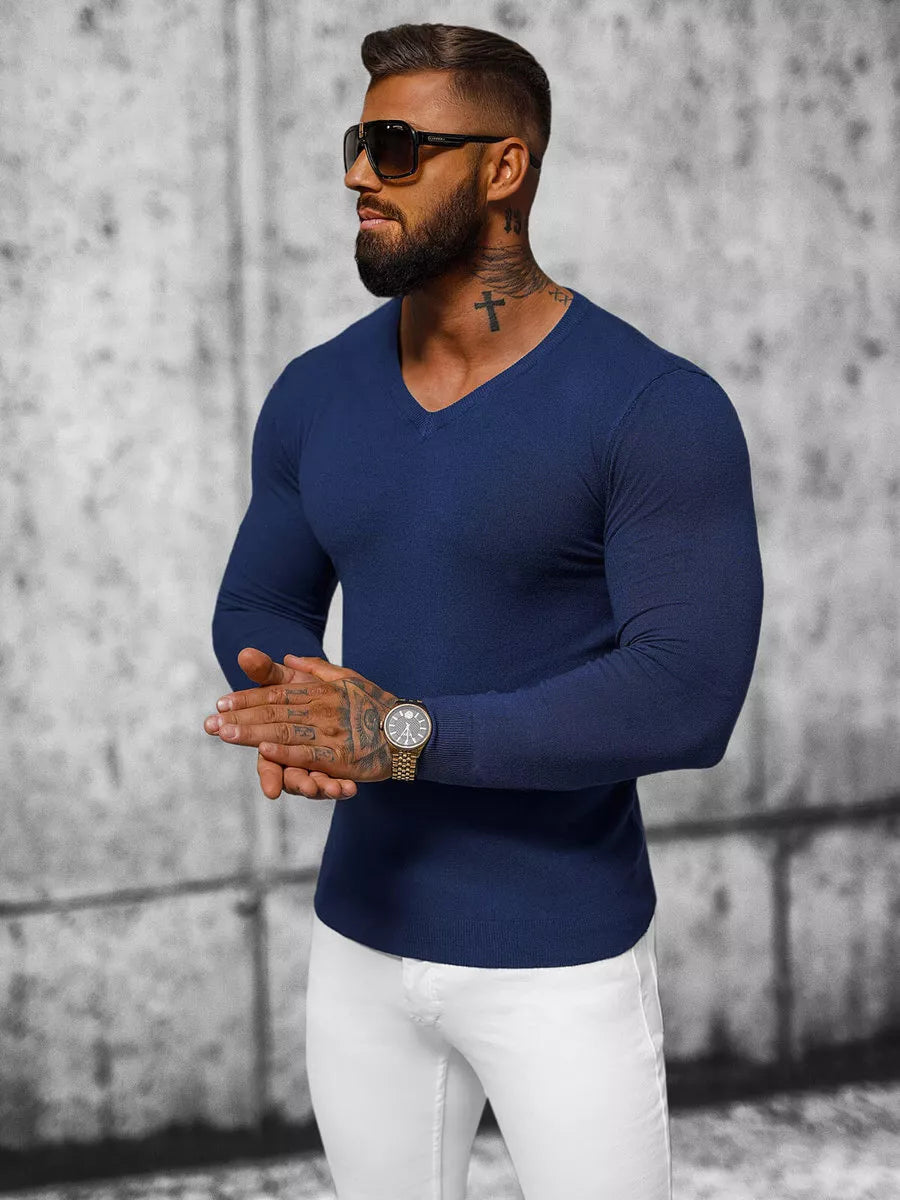 Tumši zils vīriešu džemperis Gozil