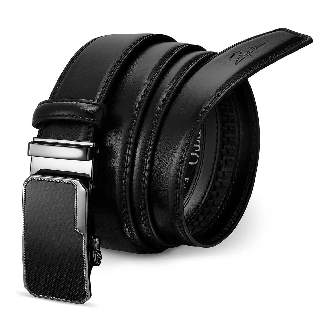 Vīriešu ādas josta ar automātisko sprādzi Allen (melna) 