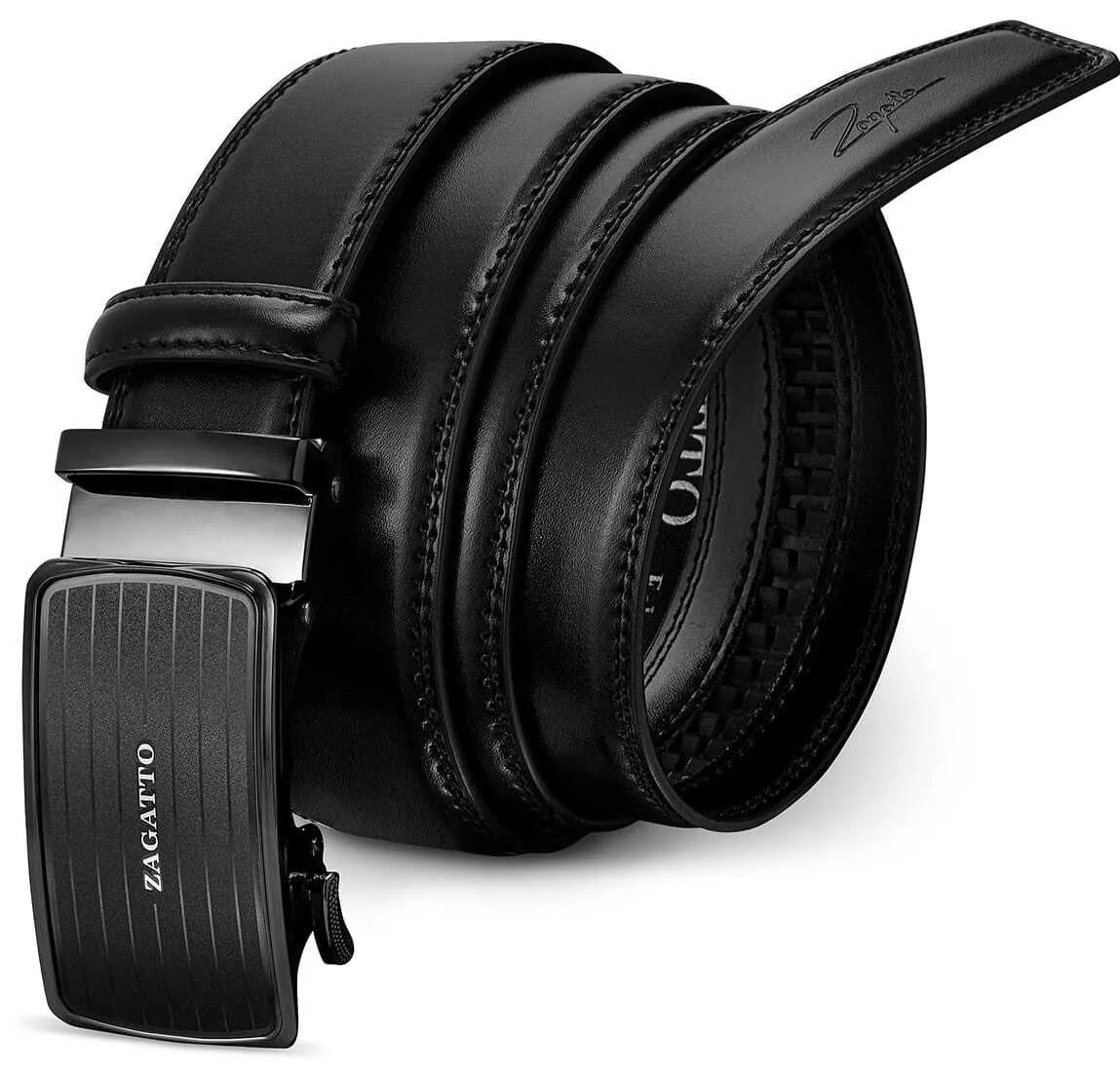 Vīriešu ādas josta ar automātisko sprādzi David (melna) 