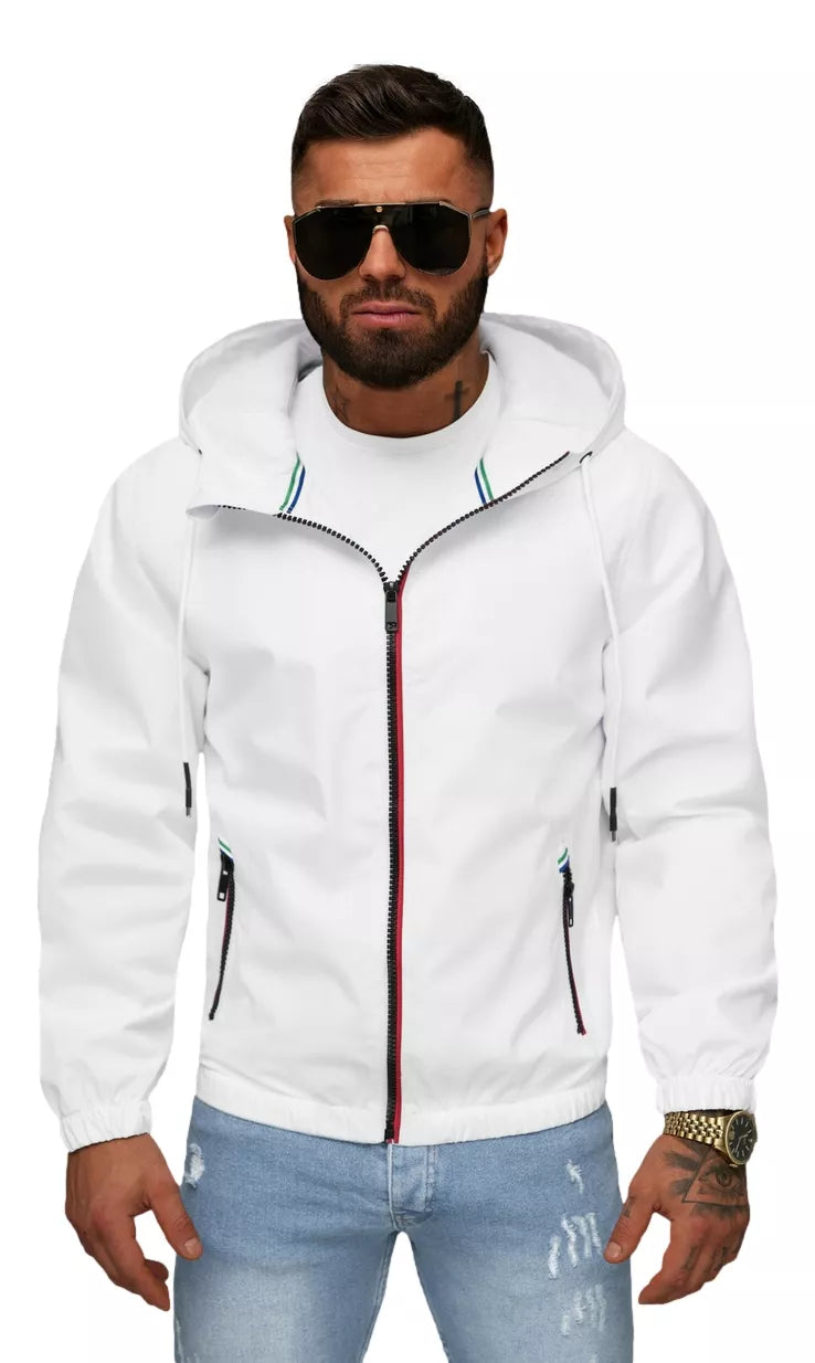 Vīriešu balta jaka ar kapuci Pyter