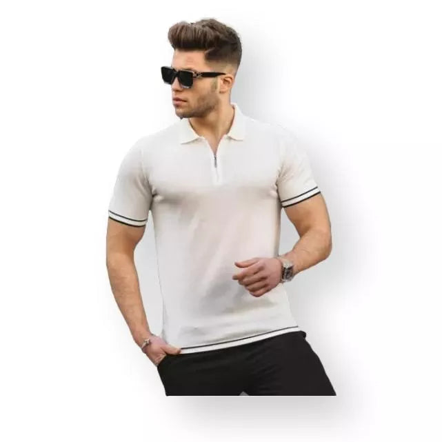 Vīriešu balts krekls ar uzrakstu "Pit"