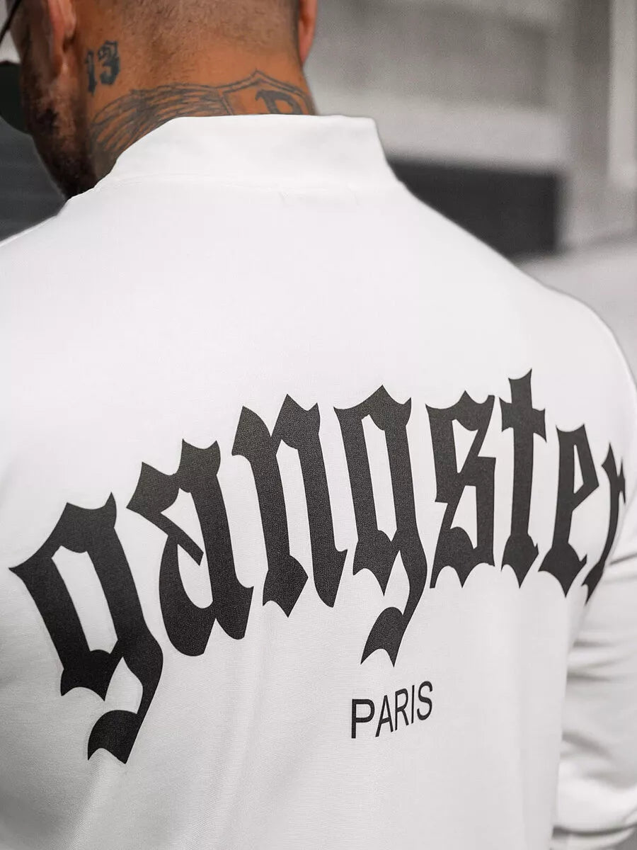 Vīriešu balts džemperis Gangster